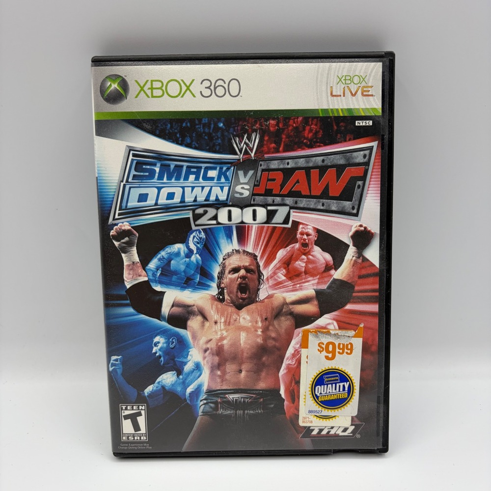 WWE SmackDown vs Raw 2007 Xbox 360 Wrestling Game Complete Manual Blockbuster